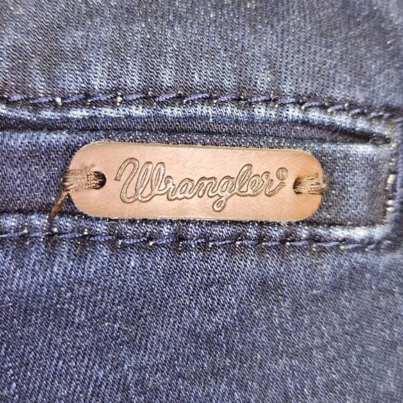 Wrangler Retro Mae Trouser Women 26x30 Stretch 09MWWAB Flared Dark Wash Jean 3/4 - Picture 9 of 16